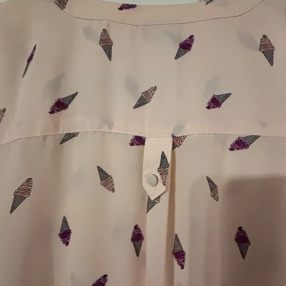 Torrid Pale Pink Blouse with Purple Ice Cream Cone Pattern - Picture 8 of 13